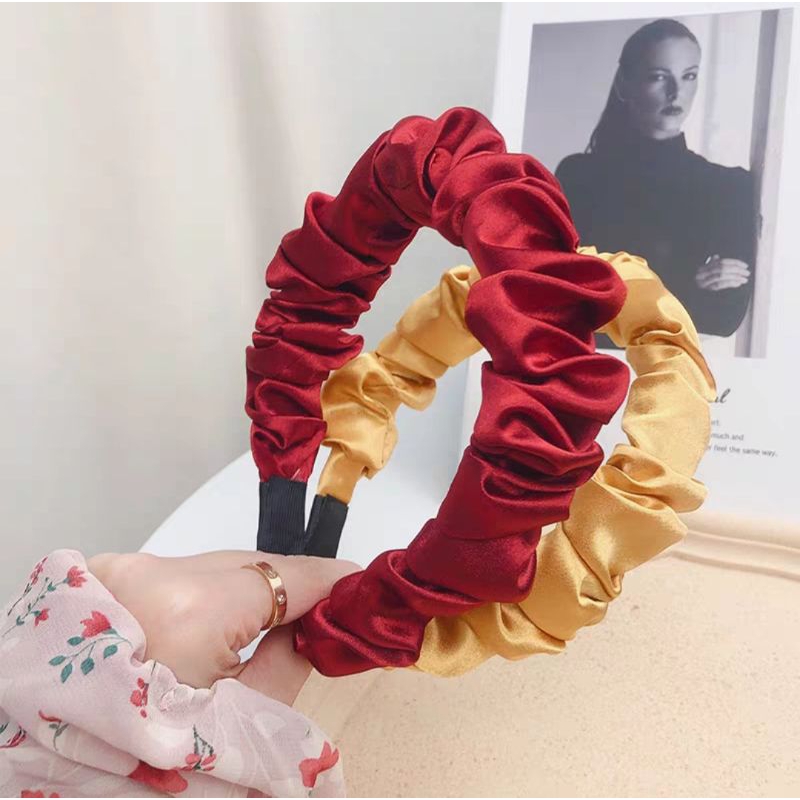 Bando Kerut Scrunchie Satin Silk Bando Nagita Lentur Bahan Scrunchie Model Korea / Bando Kerut Nagita