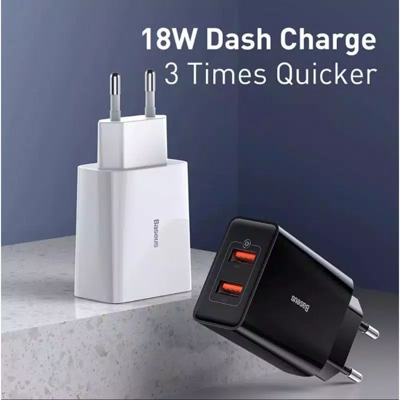 Baseus 18W Charger Dual USB Quick Charge 3.0 Fast Charging