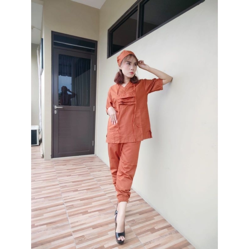 Baju Ok Joger Jogger Bahan American Drill Baju Jaga Rumah Sakit Puskesmas Klinik Murah Berkualitas W