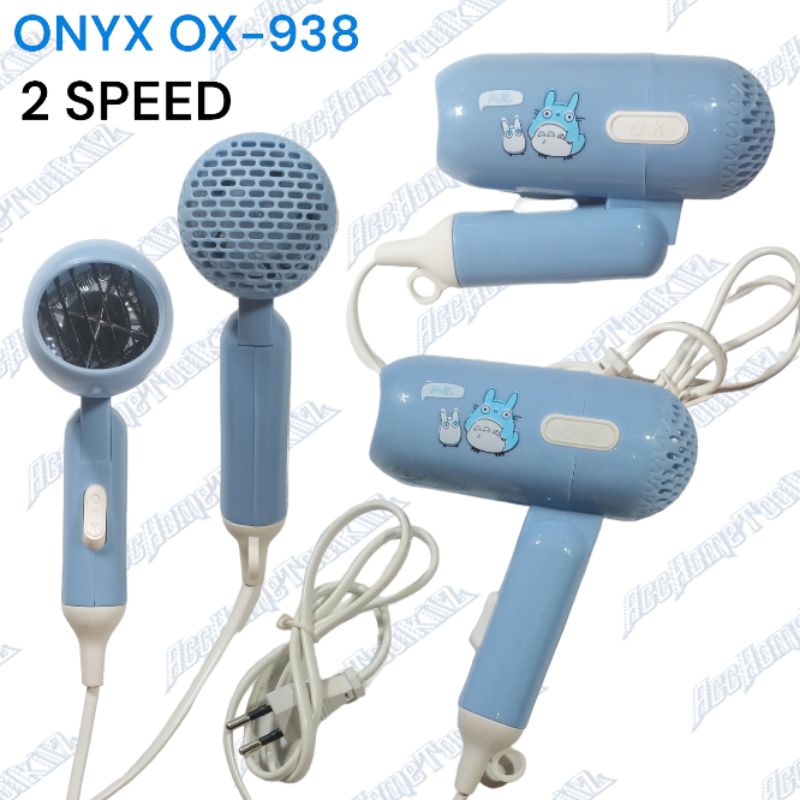 Hair Dryer Lipat Mini ONYX - 938 500 Watt / Karakter Lucu 876 658 662 Pengering Rambut