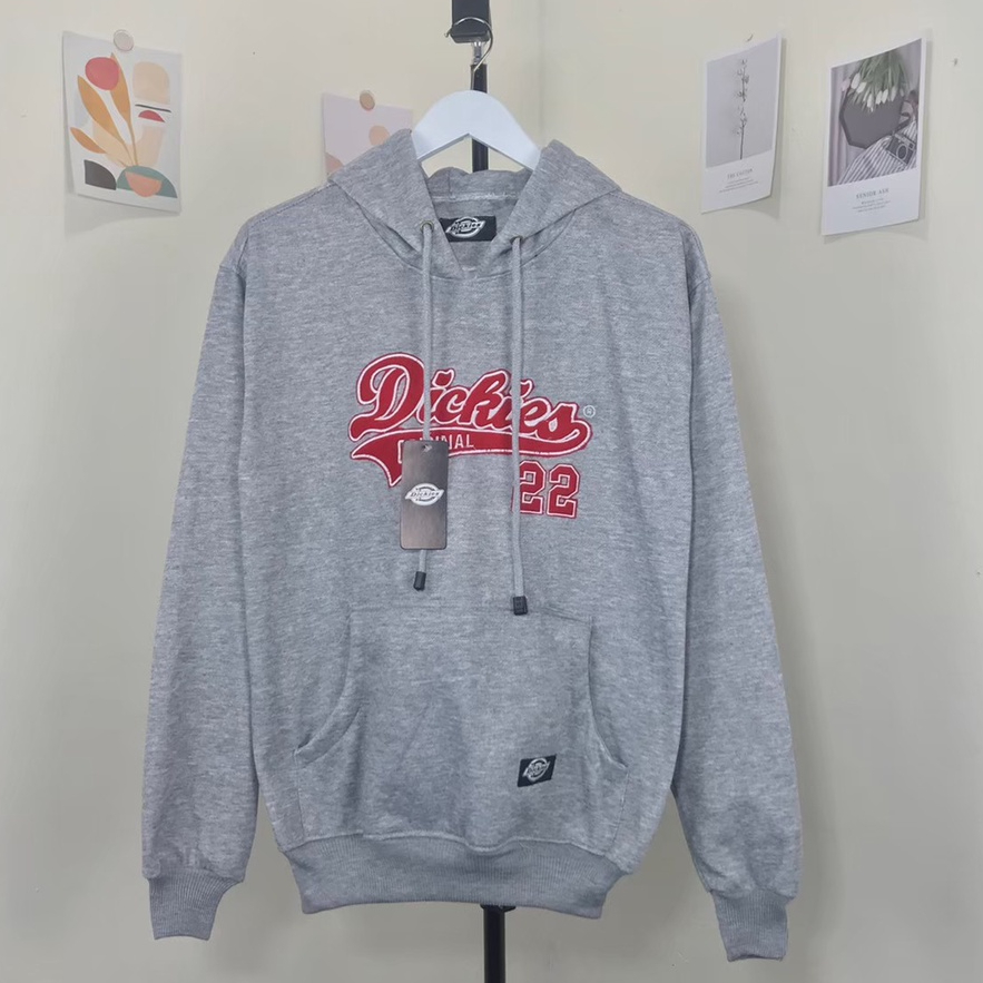 Jumper Hoodie DIckies 22 Greey Full Teks Bordir Premium Unisex Pria Wanita