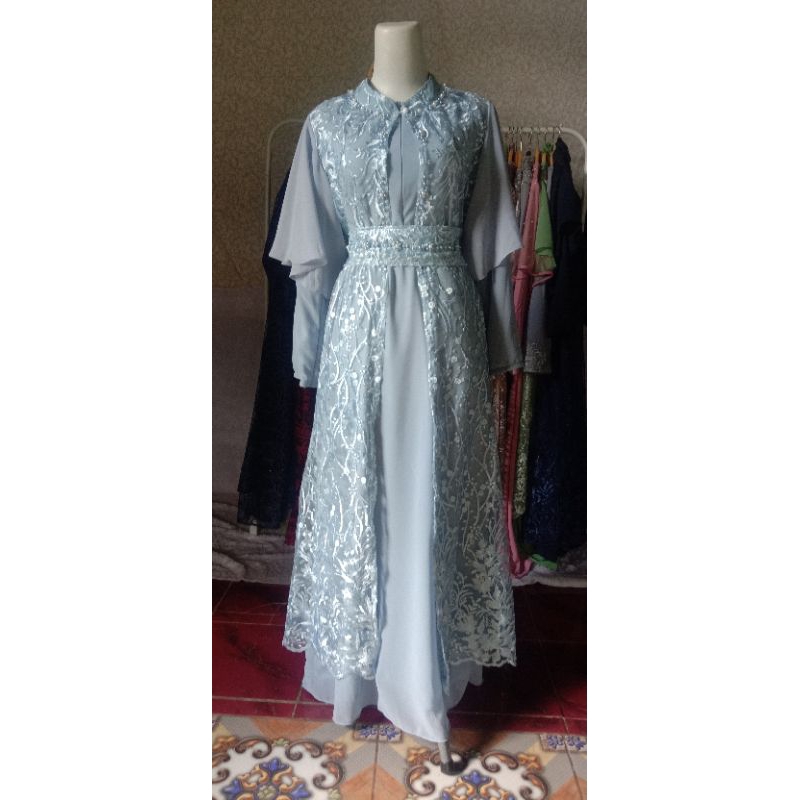 gamis 2in1 outer brukat premium
