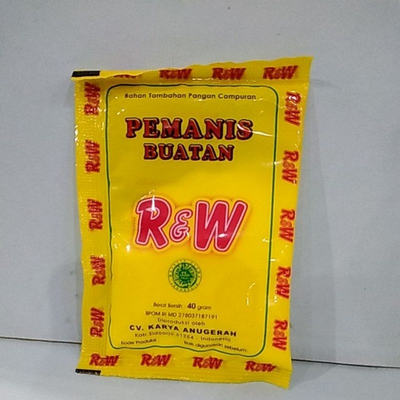 PEMANIS BUATAN/SARI MANIS SODIUM SUPER R&amp;W 40 GR