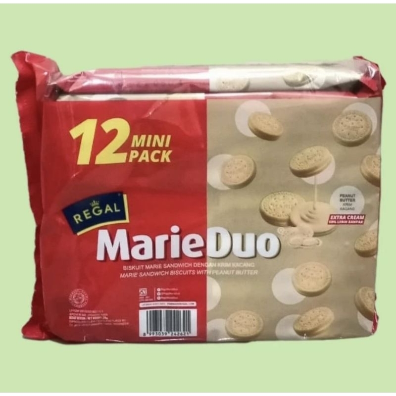 

Biskuit Regal Marie Duo Krim Kacang isi 12 Bungkus