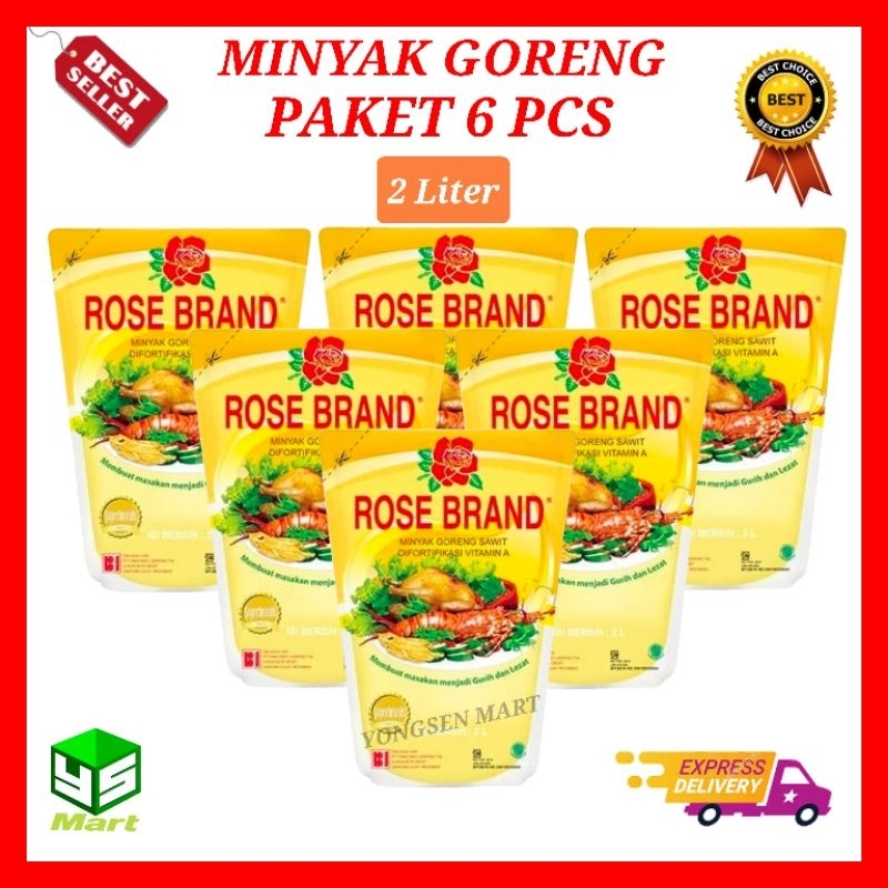 

(Paket 6) Minyak goreng refill Rose Brand 2 Liter