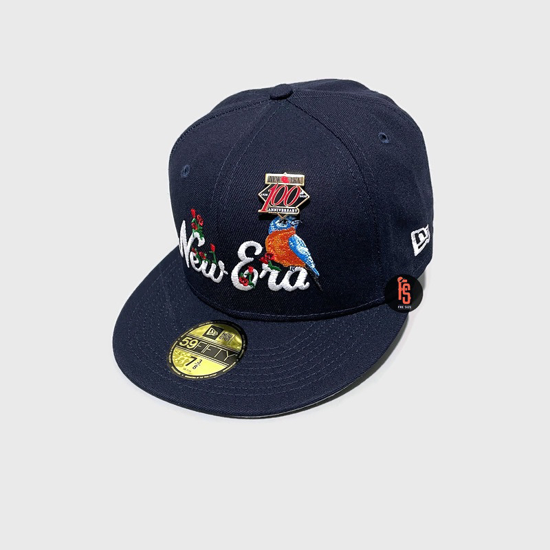 TOPI NEW ERA ORIGINAL 5950 SCRIPT 100TH ANNIV NAVY UV GREY