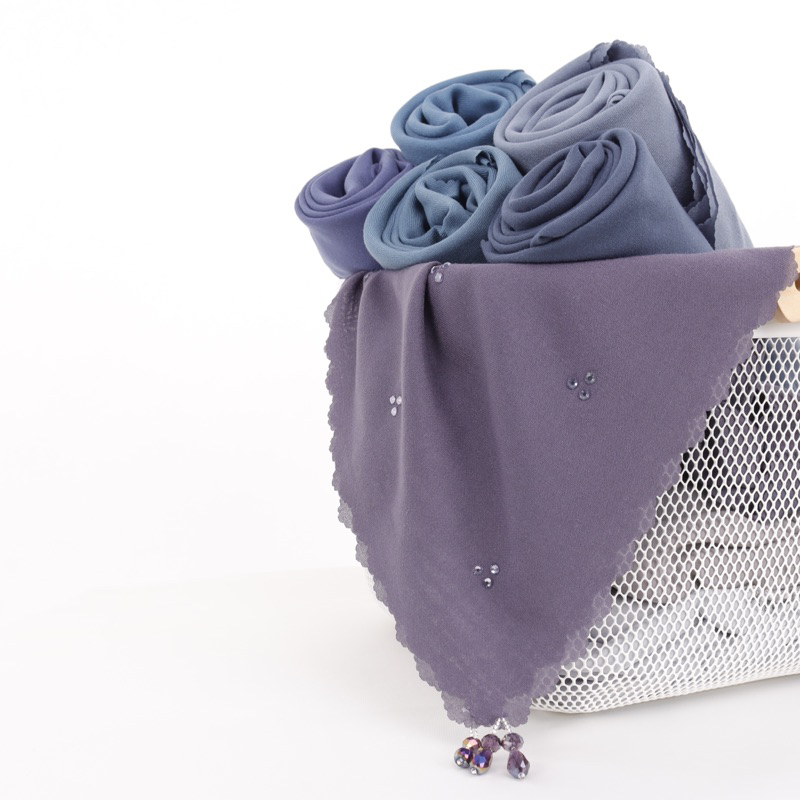 Alesha Scarf Voal Tassel Crystal Premium