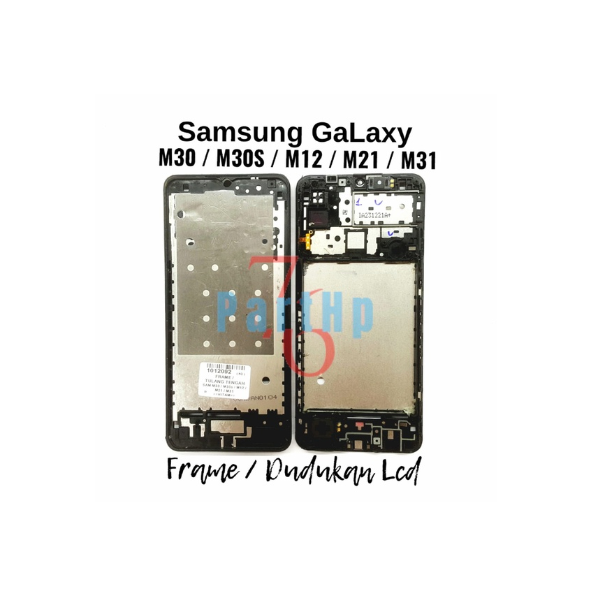 Middle Frame Dudukan Lcd &amp; Mesin Samsung Galaxy M30 - M30S - M12 - M21 - Hitam