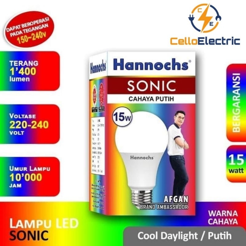 Led Hannochs SONIC 15 Watt Putih - Lampu Hannochs 15w 15 W Putih Led Bulb