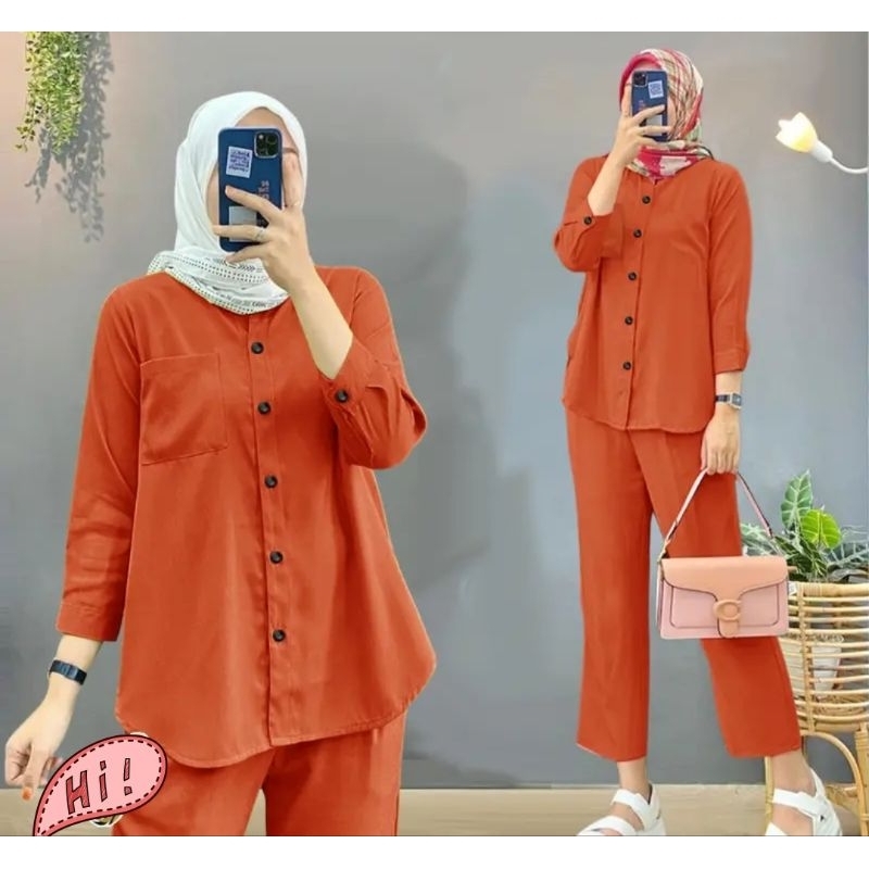 Baju Setelan Wanita Polos Kekinian Rayon Moza Cplp