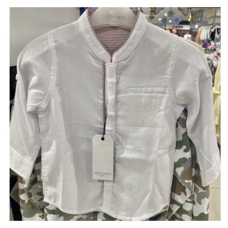 Atasan/Baju Koko Putih anak laki-laki PITO DITO (1-14th)
