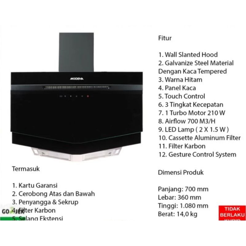 Cooker Hood Chimney MODENA CX 7754/CX7754/CX-7754 / 70cm