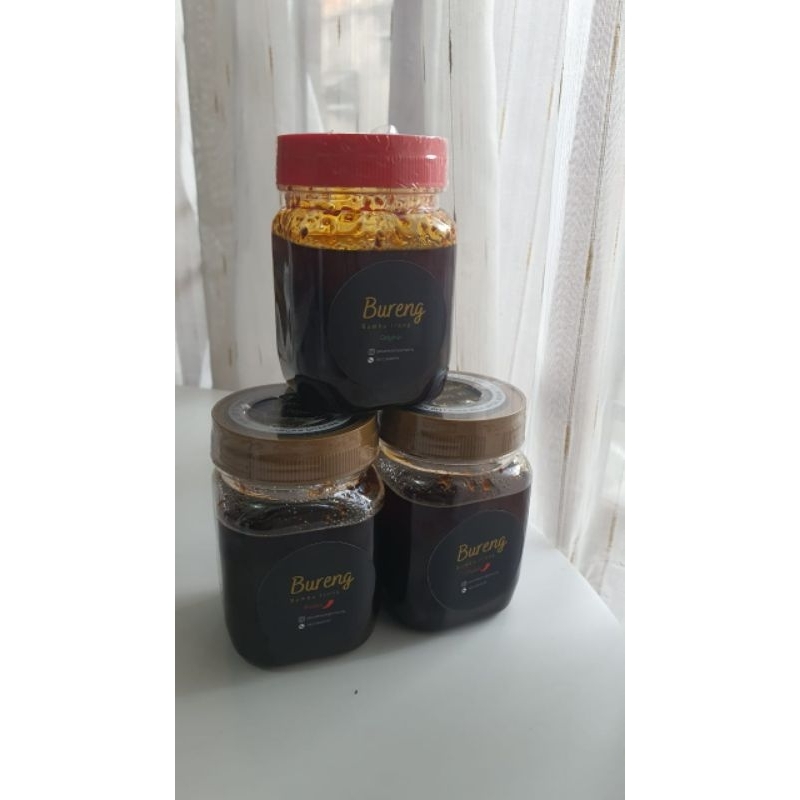 

PROMO!!3 BURENG BUMBU IRENG PEDAS ATAU ORIGINAL instan sambal kemasan siap saji