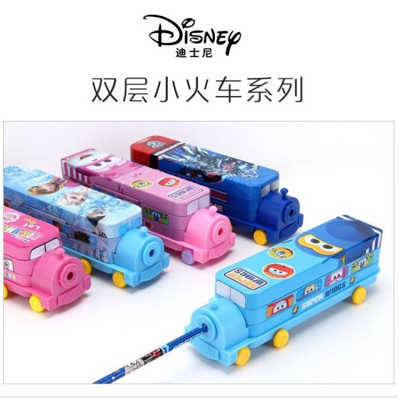 

READY KOTAK PENSIL ANAK KALENG KERETA API SUSUN / PENCIL CASE TRAIN DISNEY / ALAT TULIS