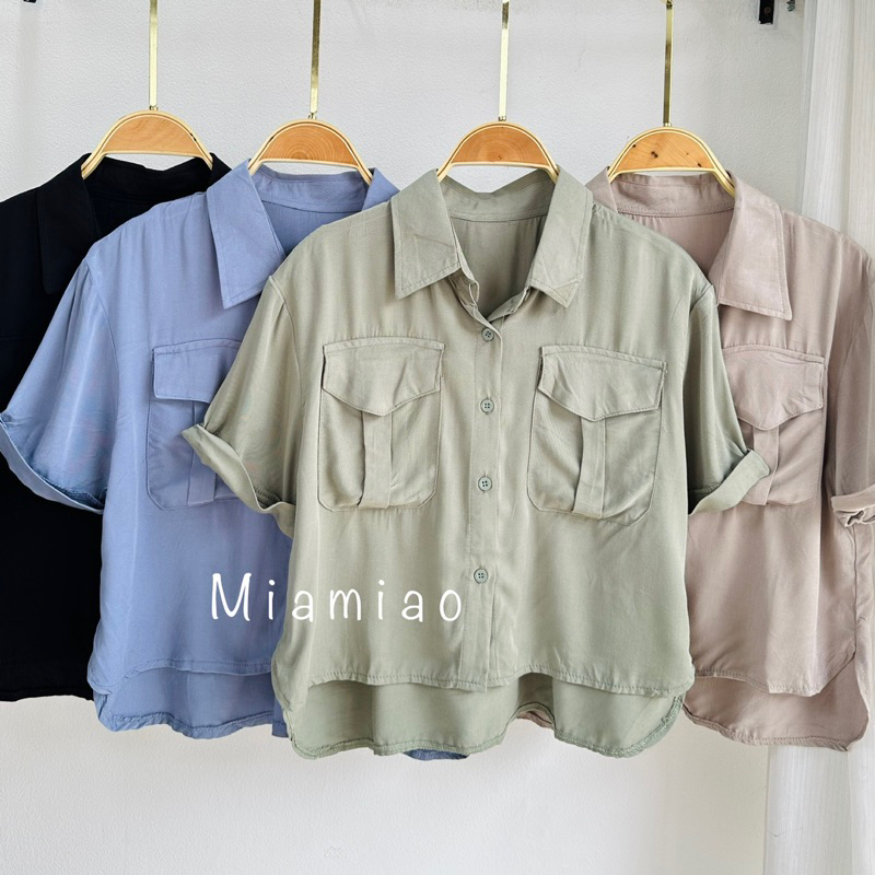 Kemeja Hanim Crop Premium Rayon Twill / Blouse wanita korean style