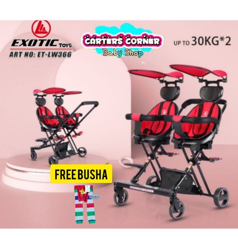 STROLLER TWINS EXOTIC LW 366 MIKRO TRIKE MAGIC STROLLER ANAK KEMBAR HADAP 2 ARAH / SB 1013