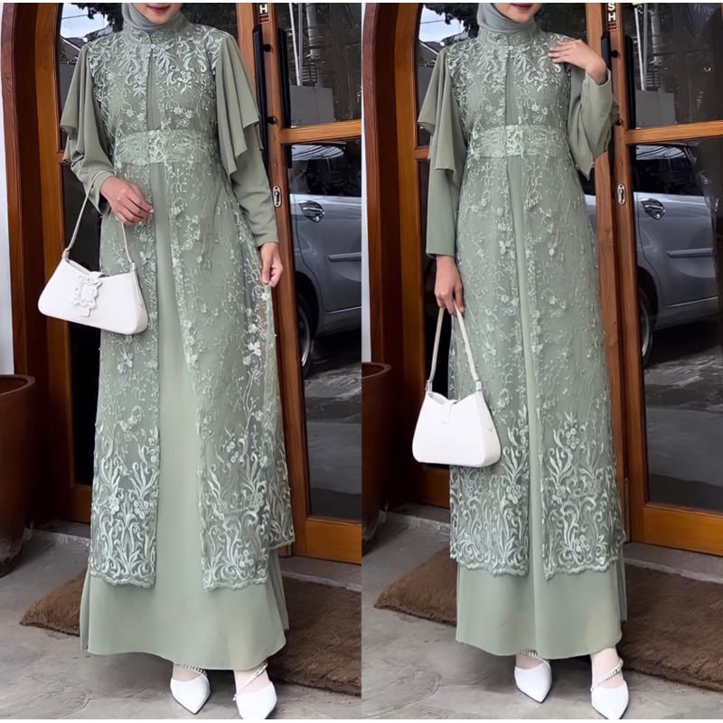 GEORGINA DRESS 3IN1 / MAXI DRESS WANITA MUSLIM / PAKAIAN WANITA HIJAB / DRESS TERBARU 2023 / MAXI PESTA KONDANGAN