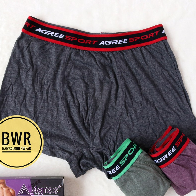 [ 2pc ] AGREE | CD Boxer Pria Agree 6603 / Celana Dalam Pria Dewasa Karet Tebal