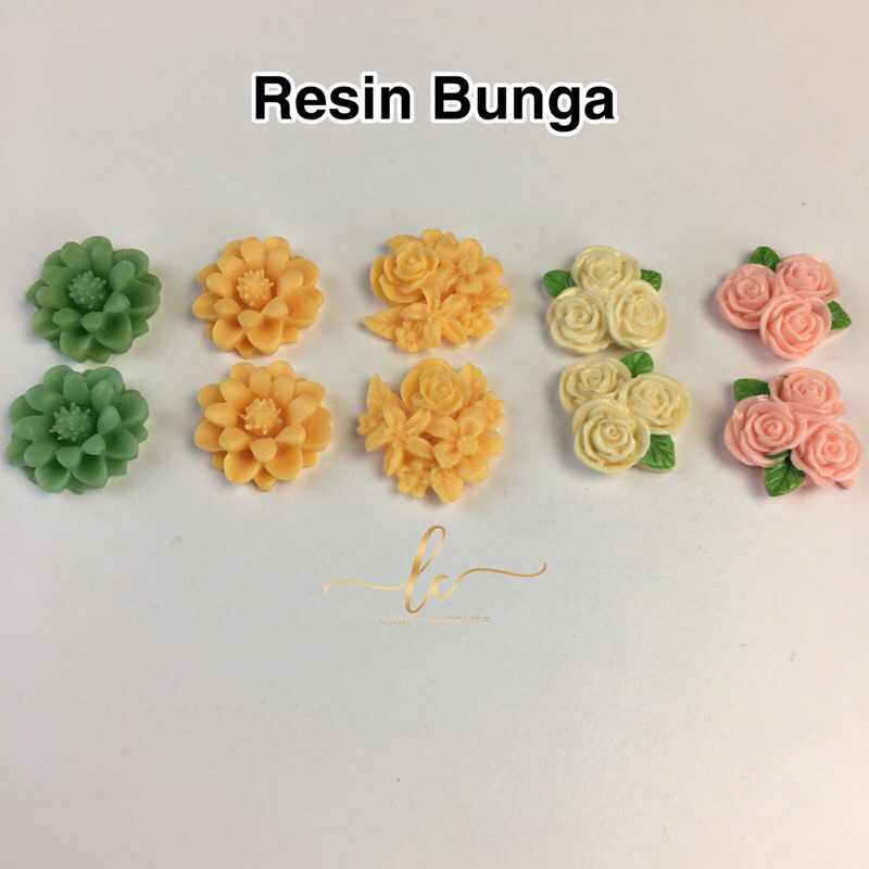 Resin Deco Long Pita Cream / Hitam / Resin Bentuk Pita / Resin Bunga / Resin Flower / Bahan Scrapboo