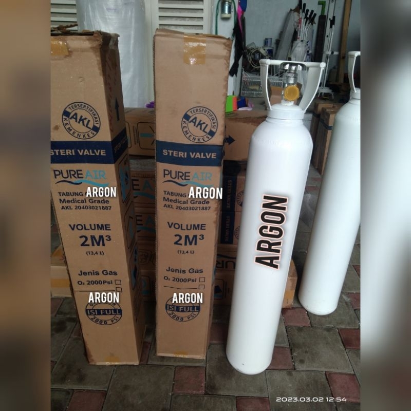 Tabung Argon 2m3 baru + isi gas Argon untuk Las Tig