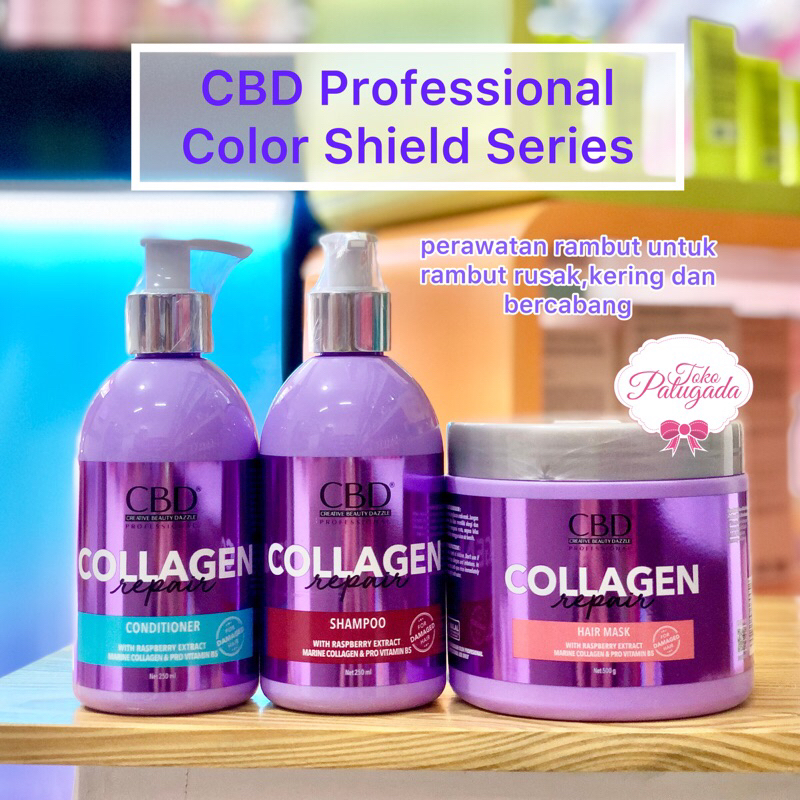 [BISA COD] CBD Professional Collagen Repair Series - CBD Collagen Shampoo - CBD collagen Conditioner - CBD collagen hair mask - Collagen Rambut