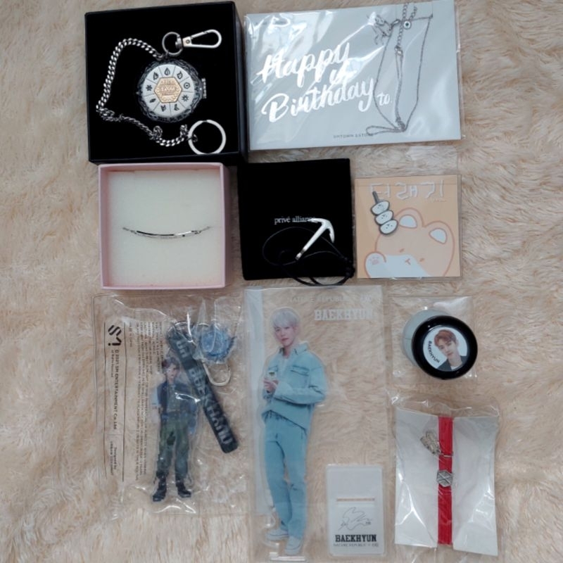 EXO BAEKHYUN MD MERCHANDISE GOODS PRIVE HOPE BRACELET BIRTHDAY NECKLACE ACRYLIC KEYRING DFTF TEOLAEG