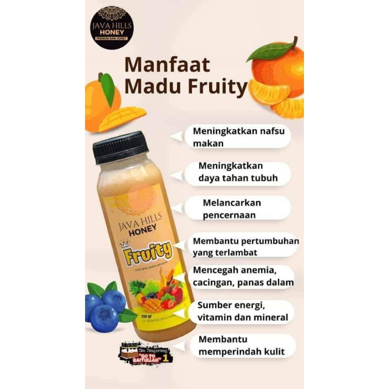 

madu fruity/perpaduan madu murni 100% dan herbal berkualitas