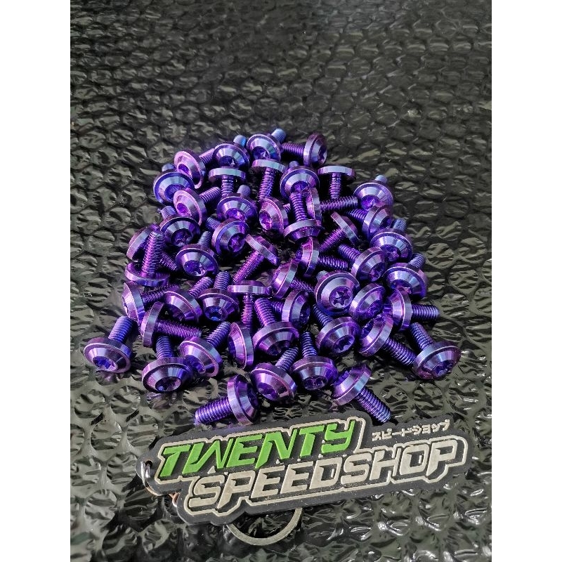 TITANIUM - BAUT TITANIUM BIG HEAD UKURAN M6 DRAT 10MM BAUT 10MM