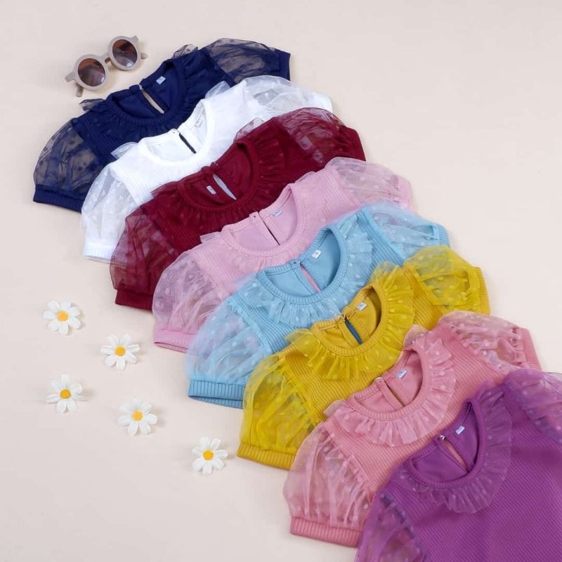 1-5 Tahun ZARA TOP Mango Knit Mix Tulle Polcadot