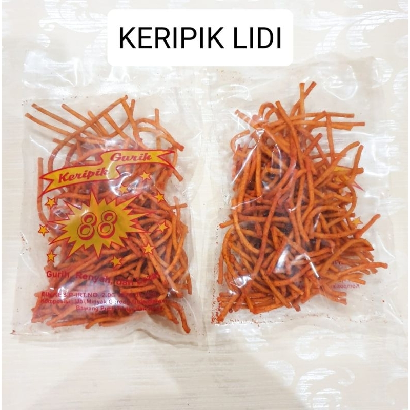 kerupuk gurih keripik lidi  cap 88 mie lidi 100 gr