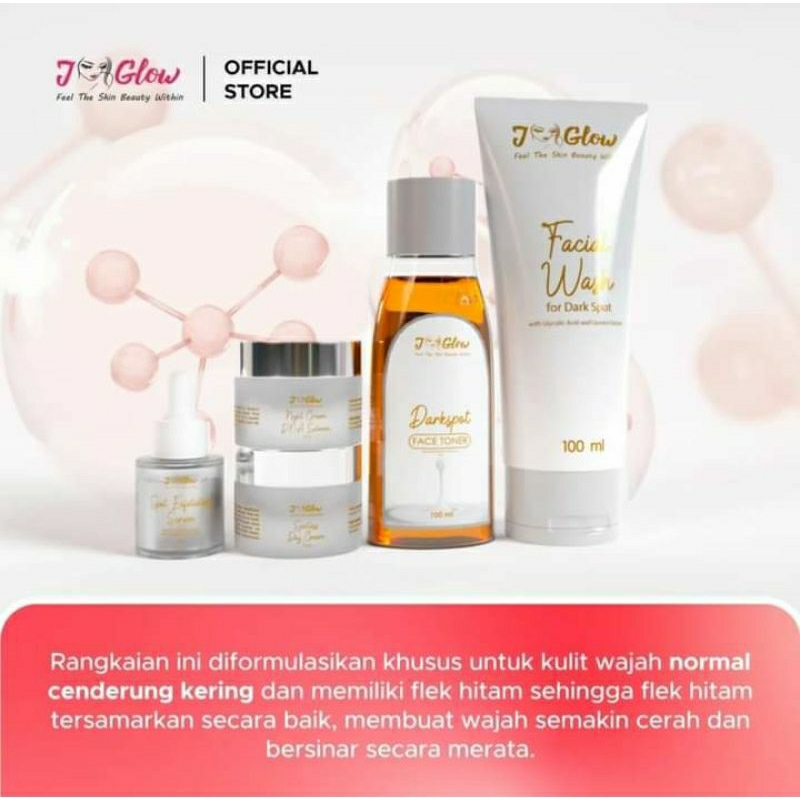 Jglow skincare paket peeling flek hitam serum flek