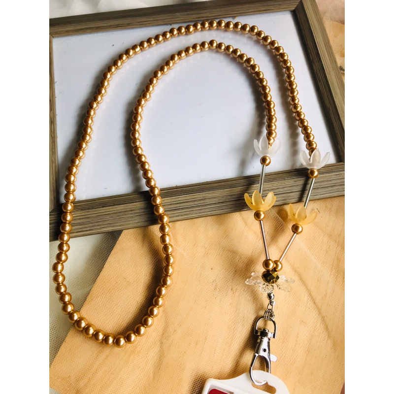 

Lanyard ID Card Name Tag Kelopak Bunga dan Kristal