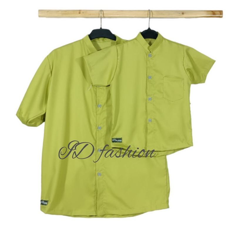 Koko Couple Ayah Dan Anak Laki Laki Polos Hijau Lime lemon