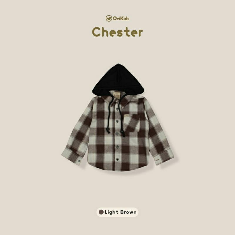 OVIKIDS CHESTER-Kemeja Flanel Hoodie Anak Laki-laki Perempuan (2-7/8 Tahun)