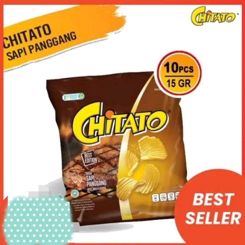 

chitato kemasan renteng ukuran 15gr/pcs isi 10 pcs/rtg