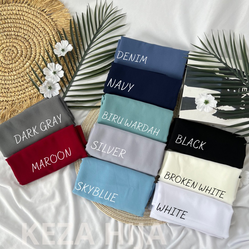 Keza - Jilbab Pashmina Instant Karet/Hijab Pashmina Ceruty Karet Tanpa Pentul