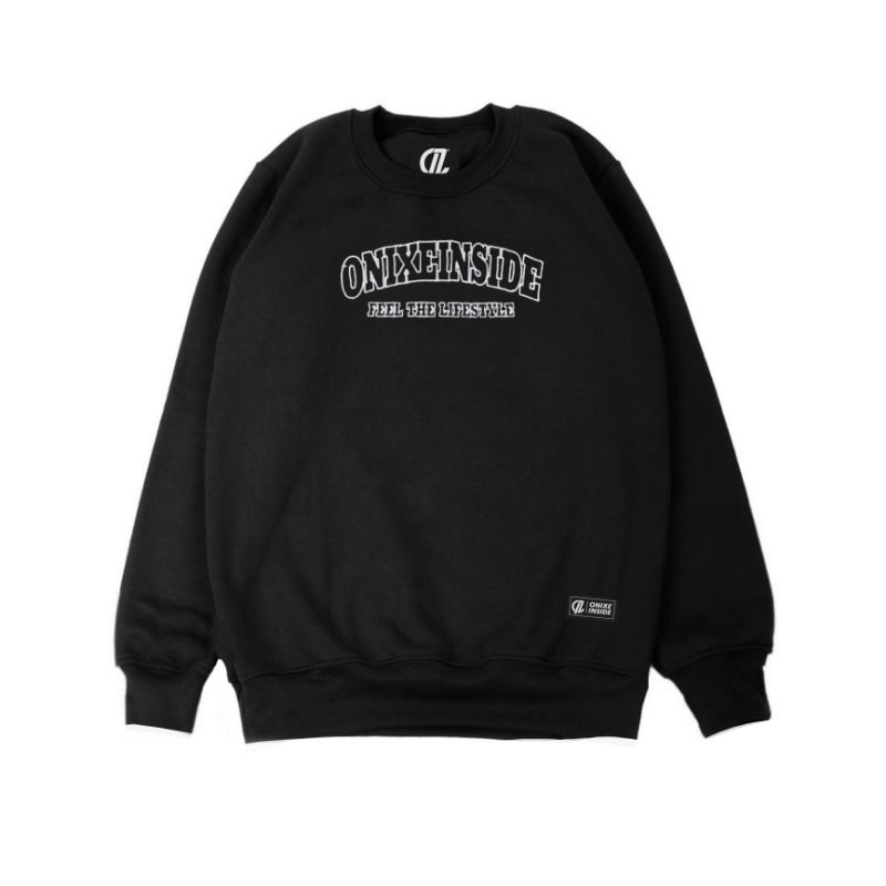 Sweater Crewneck Bordir Onixe Inside Full Black Original Premium (Bisa Cod)