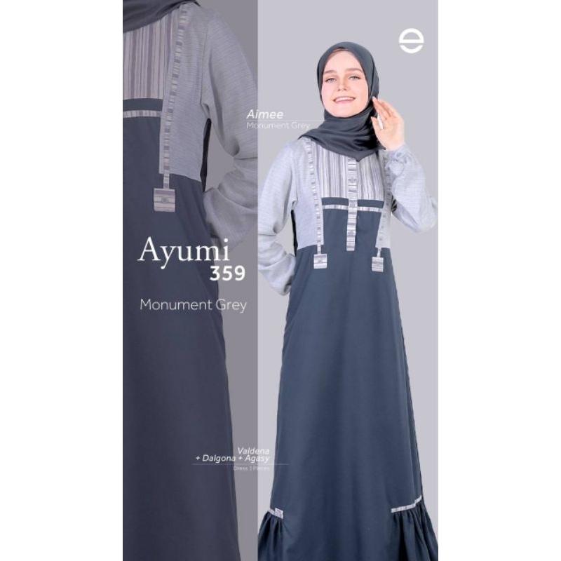 Gamis Bunda ETHICA ELFA AYUMI 359 MONUMENT GREY | SARIMBIT KELUARGA ELFA 282 MONUMENT GREY
