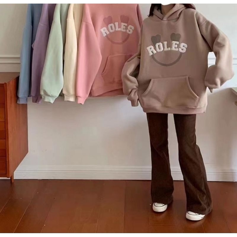 Hoodie Jumper Harajuku ROLES LOVE SMILE (S - 6XL) Bigsize Unisex S M L XL 2XL 3XL 4XL 5XL 6XL Streetwear Korean Style Hip Hop Urban Style OVERSIZE Jumbo