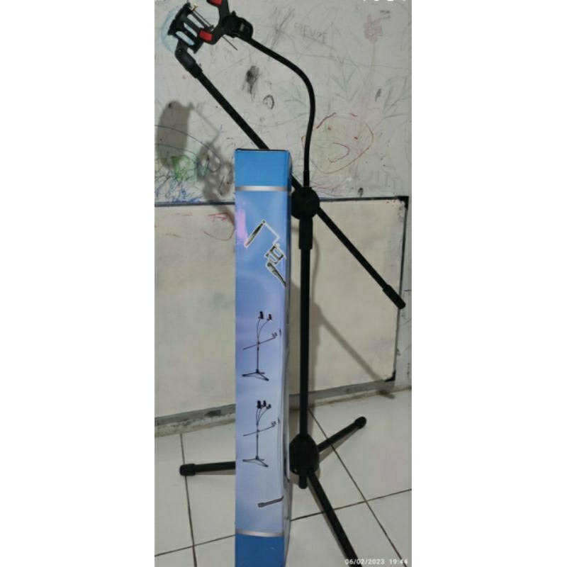 Stand Microphone Tinggi+Mic Holder - Stand Mic Lantai Tripod Condenser