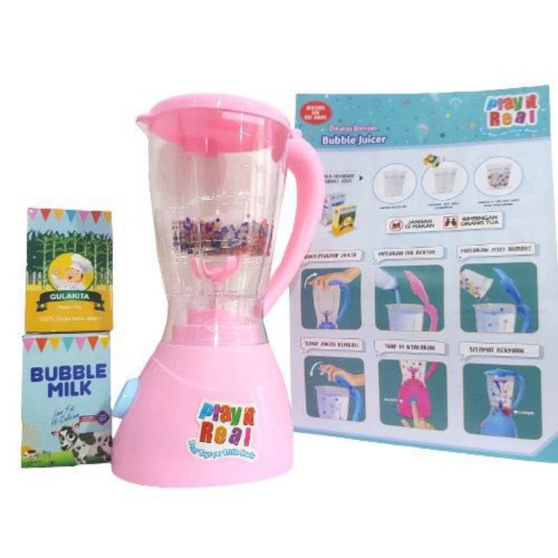 MAINAN PLAY IT REAL ELECTRIC BLENDER BUBBLE  / MASAK-MASAKAN BLENDER 10003-2