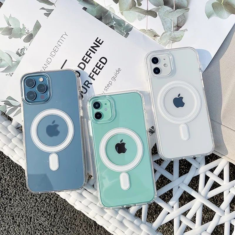 Case Magsafe IPHONE 7 7+ 8 8+ SE 2 2020 X XS MAX XR 11 12 13 14 15 PRO MAX 14+ 15+ PLUS Magnetic Case Clear Hybrid Bumper Casing