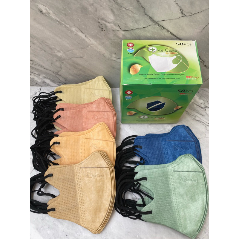 Duckbill OneCare Emboss Mix Warna 4Ply 1 Box 50 Pcs MH