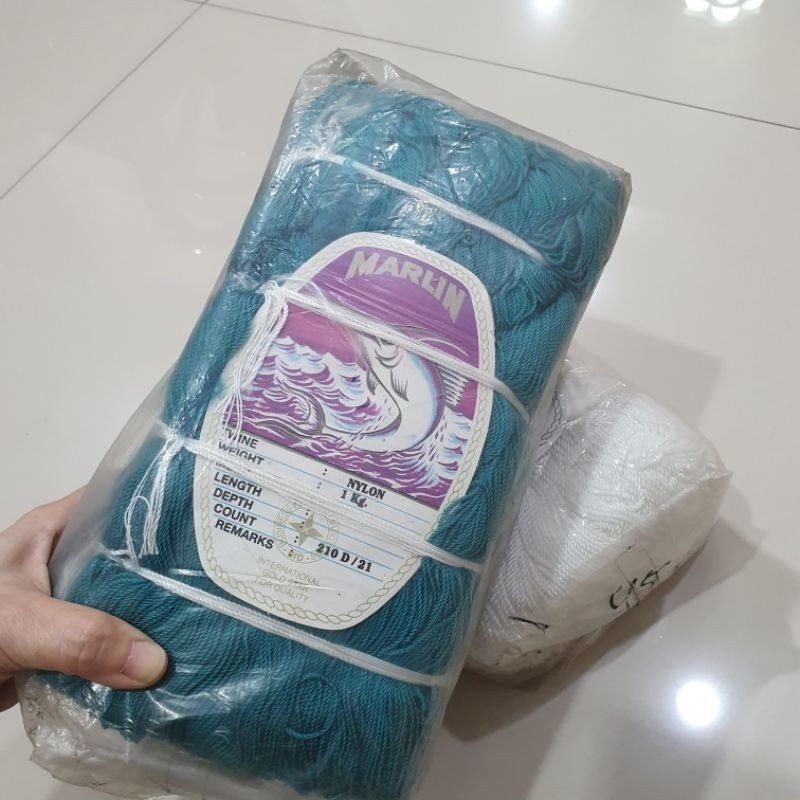 NYLON MARLIN No. 3 s/d 90 HIJAU PUTIH COKLAT HITAM HARGA PER IKAT KECIL/ SENAR NILON