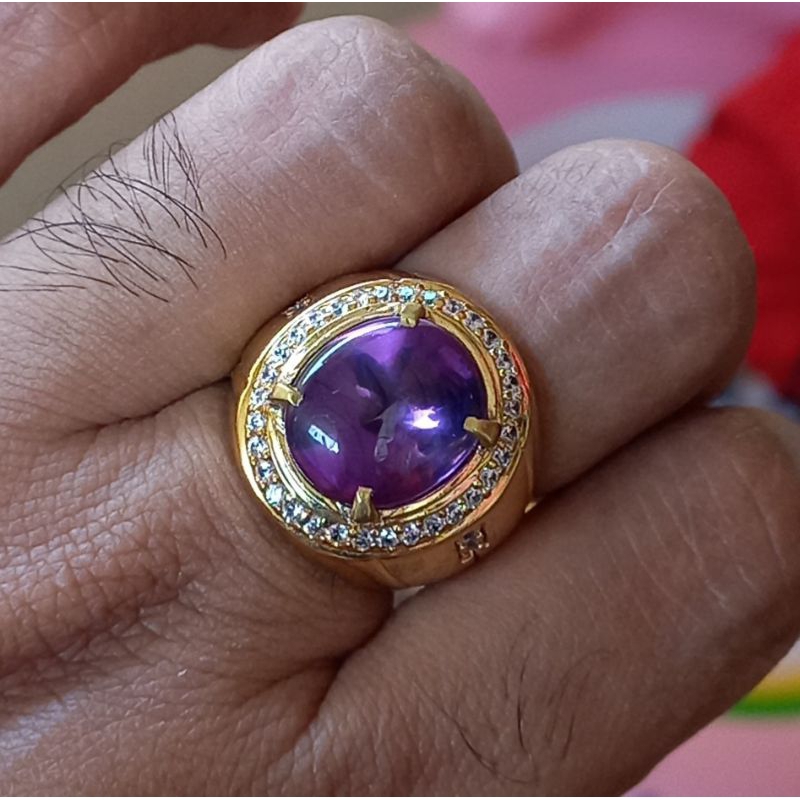 cincin batu kecubung kalimantan original