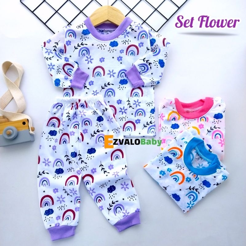 BAJU BAYI KANCING DI PUNDAK PIAYAMA BAYI PEREMPUAN 0-12 BULAN