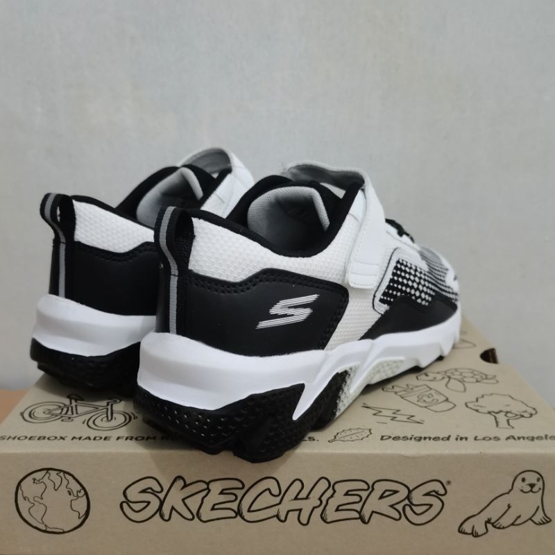 Sepatu Sneakers Anak Laki-laki Skechers Elite Sport Kids Boys Junior Trail Black White
