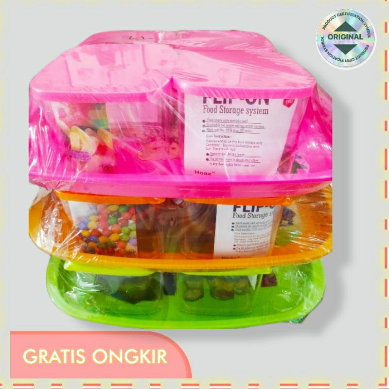 [ ⭐FREE ONGKIR⭐ ] Toples set nampan foodgrade  Flip on bening tebal tutup seal rapat