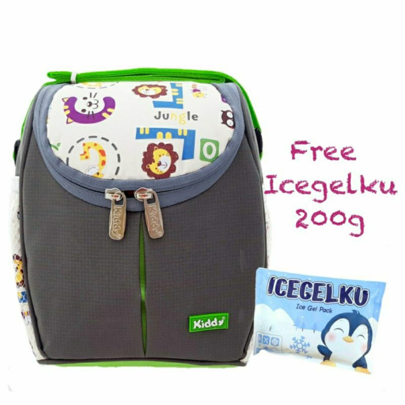 Kiddy Cooler Bag Asi + Ice Gel 200 gram 24x20x16cm / Tas Penyimpan ASI / Baby Coller Bag Bayi 5035