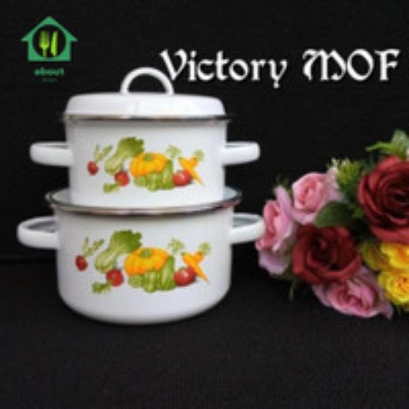 Panci Enamel KI-105 Anabella Set Isi 2 Pcs UK 16 & 18cm Kedaung